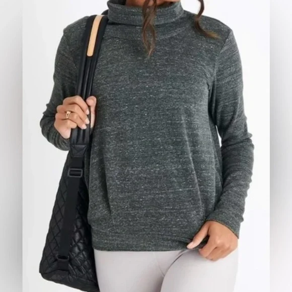 Alo Yoga Clarity Long Sleeve  Anthracite  Heather Large - Picture 2 of 9